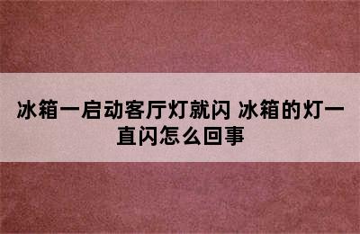 冰箱一启动客厅灯就闪 冰箱的灯一直闪怎么回事